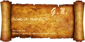 Gombik Marót névjegykártya